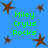 Blue background with brown star shapes and green text reading "Miley Cryus Rocks" in four identical sections.