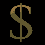 Golden currency symbols arranged in a on black background, including dollar, pound, yen, franc, and euro signs with metallic texture and subtle pixelation