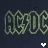 A 48x48 pixel animated contact sheet showing two frames of a stylized AC/DC logo with metallic texture on dark background, featuring subtle frame-to-frame animation changes in the text outline.