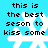 Pixelated blue background with white snowflakes and black text reading 'this is the best seson to kiss some' in four identical quadrants.