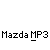 Pixel art of a blue Mazda MP3 car in multiple views with text "Mazda MP3" beneath each view on gray background.