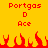 Yellow background with red pixelated text "Portgos D Ace" repeated twice above red and orange flame shapes.
