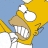Pixelated cartoon character with yellow hair, large white eyes, and a wide open mouth showing teeth against a blue background.