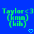 Green pixelated text on blue background with two heart symbols below, showing slight animation in the leftmost character's top-right corner.