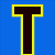 six colored squares with large black letters and colored outlines, plus a small pixelated photo of a person with long hair in the bottom-right