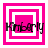 Four variations of a pink and white square frame with the text 'Kimberly' overlaid, each showing different layering of nested squares.
