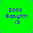 Green background with blue pixelated text reading '2008 Baby!!!!!! <3' repeated in a pattern, some instances have fewer exclamation marks