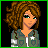 Animated contact sheet showing a pixel art character with curly brown hair and green jacket across multiple frames, including full-body views and text variations of "Super Model" in white and green.