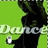 Pixelated green background with a black figure holding a white object, partially obscured text reading 'Dance' visible.