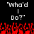 'Who'd I Do?' text in white pixelated font above red flame-like shapes on black background.