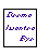 Pixelated icon set showing envelope and mailbox variations with purple text 'Doema' on paper, envelopes, and a sign, all on gray background.