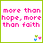15 square with white backgrounds, each bordered in green or blue and containing pixelated text phrases in pink, green, or blue. Small heart-like symbols appear below the text