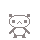 Four 40x40 pixel animated frames of a gray and white panda mascot in different poses on a transparent background.