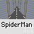 Animated Spider-Man icon cycles through multiple poses against cityscape and sky backgrounds with consistent red-and-blue costume.