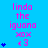 A blue background displays repeated text "linda the iguana xox +3" in pink, with varying numbers of small blue hearts on the left side.