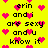 Yellow background with pink pixelated hearts and black text repeating 'erin and i are sexy and u know it' in a pattern