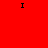 Red background with white horizontal bars and black 'I' symbols in four corners.