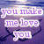 Four beach-themed with text overlays: purple background reads "you make me love you," yellow on sand says "we make a good," green and blue displays "you & me," brown text shows "Noah" with heart emoji