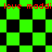 Green and black checkered pattern with red text repeating 'love maddi' across top and bottom, transitioning from square to diamond shapes.