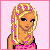 Pixelated doll with blonde hair and pink accessories, wearing a pink top against a light pink background. Text overlays change across frames to display "I Love sk8ers" in various styles.