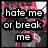 six with red and gray background showing text phrases about emotional pain, each containing distinct white text on black outlines