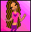 A 4-frame animated contact sheet showing a pixel art character and text on pink backgrounds, with frame-to-frame variations in text rendering.