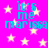A static image with a bright pink background filled with scattered yellow stars and repeated blue text reading "it's me marissa" in a pixelated font.