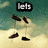 Animated icon with four showing a character dancing on a beach, text changes from 'lets' to 'have a dance party.'