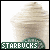 A pixelated Starbucks beverage with a green logo and 'STARBUCKS' text, displayed in a of
