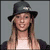 Pixelated image of a person with long hair wearing a dark hat, shown in three distinct poses across separate