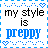 nine 'my style is' text icons with distinct fashion labels, each bordered by colored dotted lines and small heart symbols