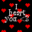 Black background with red pixelated hearts and white text reading "I heart you <3" in four repeated sections, each showing slight animation differences.