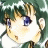 A pixelated anime-style character with green hair and blue eyes on the left, next to a black background with white text reading "Anime IM" and "COM" on the right.