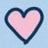 Two heart-shaped icons with pink fill and dark blue outlines on a light blue background; one displays text "I Love Brian" while the other is blank.