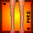 A 3x3 contact sheet of pixel art frames showing a bikini-clad female character and text phrases on an orange gradient background with "PYRO" branding.