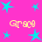 Bright pink background with scattered cyan stars and repeated yellow text reading "Grace" in a pixelated font.