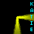 Yellow neon line forms a zigzag shape with vertical cyan text reading KATIE on black background.