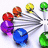 Pixelated icon shows multiple colored spheres connected by a metallic chain on white background.