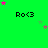 Green background with repeated 'Ro<3' text and scattered pink, purple, and green stars in a