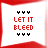 A 5x5 contact sheet of animated frames showing a red and white icon with the text "LET IT BLEED" in varying states of pixelation, color contrast, and partial visibility across sampled animation frames.