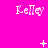 A bright pink background displays three of 'Kelley' text with animated symbols above each , changing from plus signs to stars to crosses and dots