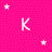 Pink pixelated background with white stars and letters K, E, R, R, I arranged in a scattered pattern.