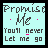 Animated contact sheet of 13 frames showing a light blue background with text "Promise Me You'll Never Let Me Go" and changing pink heart symbols above the word "Me".