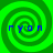Four identical green spiral patterns arranged in a with blue text 'ryon' overlaid on each spiral