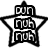 Six star-shaped icons arranged in two , with black outlines and white fills; top contains text variations of "nun nub" or "nuh nuh," bottom displays red text reading "CAN'T TOUCH THIS!!"