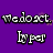 Purple background with pixelated white text reading 'we do act. bat were hyper just not really retarded!' and a right-pointing arrow symbol.