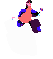 Pixelated animation of two figures dancing in a , with changing poses and clothing colors across frames