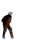 Animated sequence of a figure in dark clothing performing a skating motion with a blue-tipped stick, transitioning from standing to crouched positions.