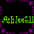 Green text 'AshleeSull' repeats in two within a purple dotted frame on black background, with asterisk-like decorations at corners and midpoints