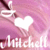A pink gradient background with a white heart symbol and stylized text at the bottom.